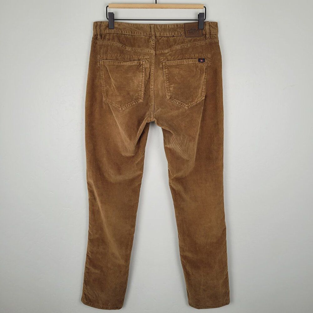 Faherty Size 32x31 Stretch Corduroy 5 pocket Pants In Timber Brown - Picture 3 of 16